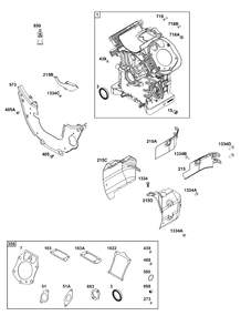 Cylinder Group Diagram and Parts List for 61G377-0104-J1  Briggs and Stratton Engine